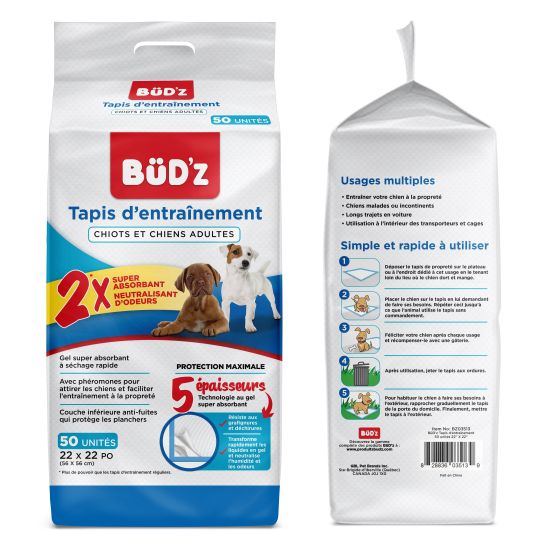 Bud'Z ~ Disposable Puppy Pad Dog 22x22in