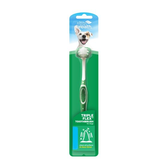 Tropiclean ~ Fresh Breath Triple Flex Toothbrush For Dogs