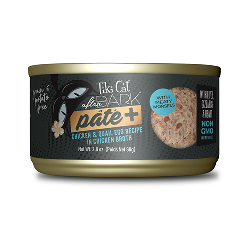 Tiki Cat® ~ After Dark Pate + Chicken & Quail Egg in Chicken Broth Wet Cat Food 2.8 oz
