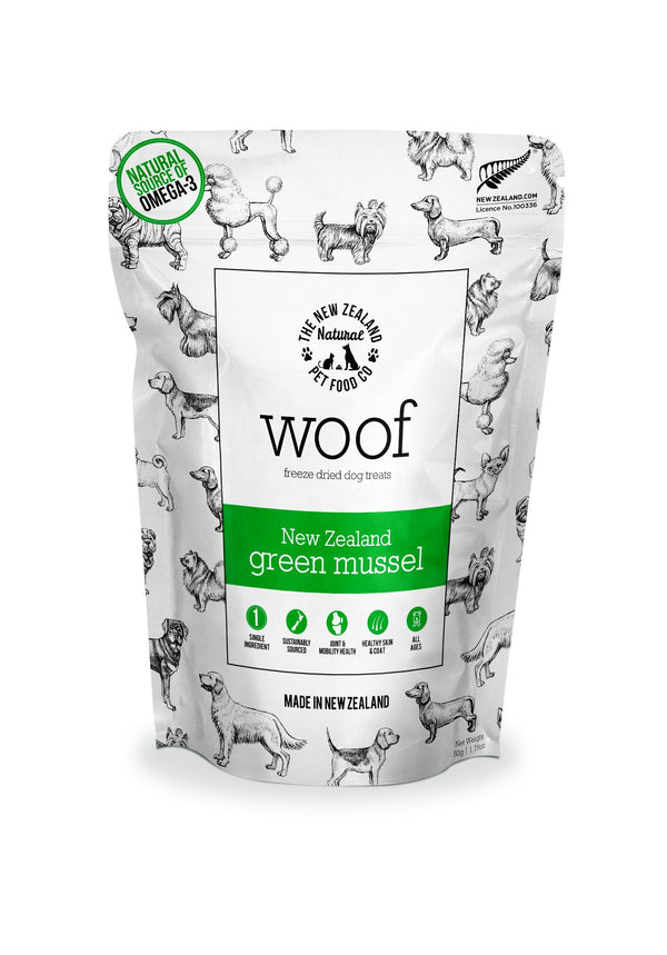 NZPF ~ Woof/Dog Freeze-Dried Green Lipped Mussels Treats 50g