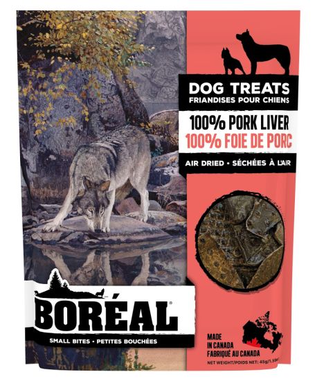 Boreal~  Dog Treats 100 Percent Pork Liver Small Bites Dog 45g