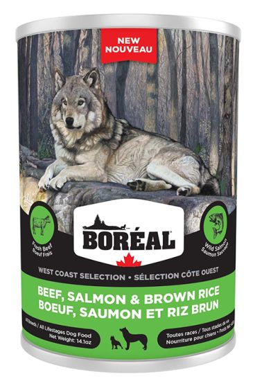 Boreal ~ West Coast Beef Salmon & Brown Rice Canned Dog Food 400g
