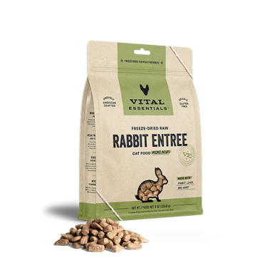 Ve ~ Freeze-dried Raw Rabbit Entree Cat Food Mini Nibs 8oz