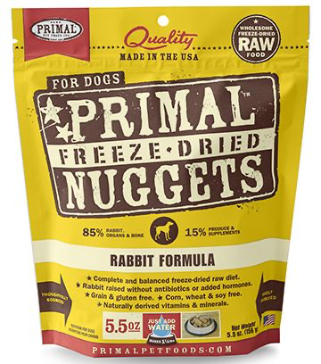 PRIMAL ~ Freeze Dried Rabbit Nuggets Dog 5.5oz