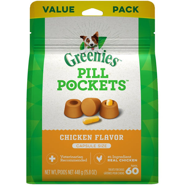 Greenies ~ Canine Pill Pockets Treats Chicken Flavor for Capsules 15.8oz