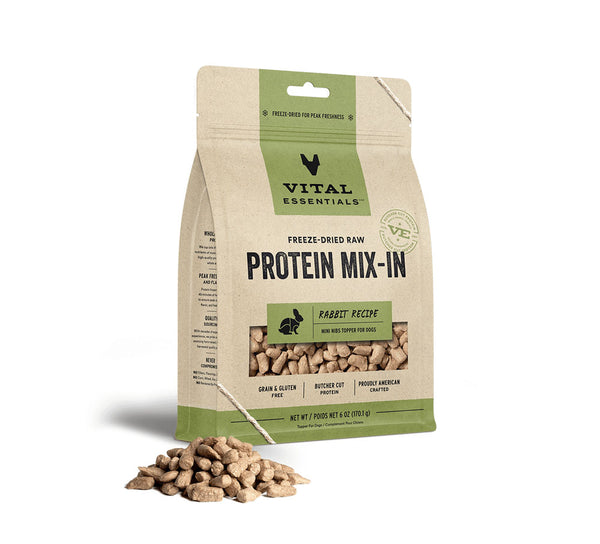 VE ~ Protein Mix-In Rabbit Mini Nibs Topper Dogs 6 oz