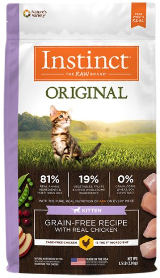 Instinct ~ Original Grain Free With Real Chicken Kitten Cat 4.5lb