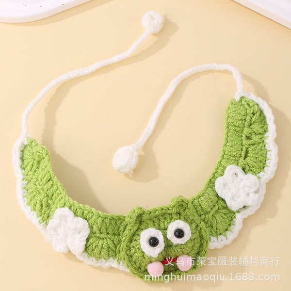 Cat Knitted Collar (Green)