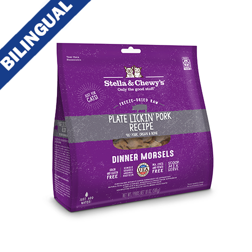 Stella & Chewy’s ~ PLATE LICKIN' PORK Freeze-Dried Raw Dinner Morsels Cat Food