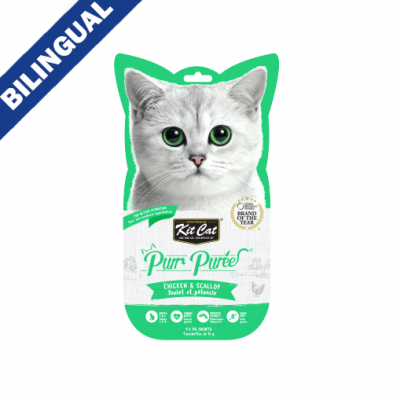 Kit Cat® ~ Purr Purées® Chicken & Scallop Cat Treat 4 x 15gm