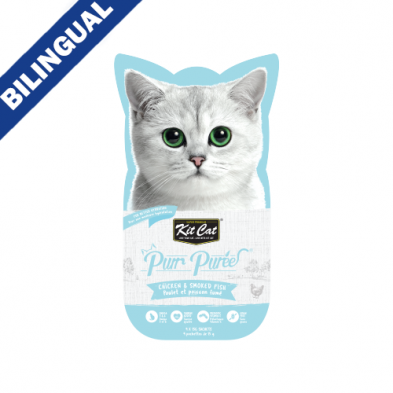 Kit Cat® ~ Purr Purées® Chicken & Smoked Fish Cat Treat 4 x 15gm