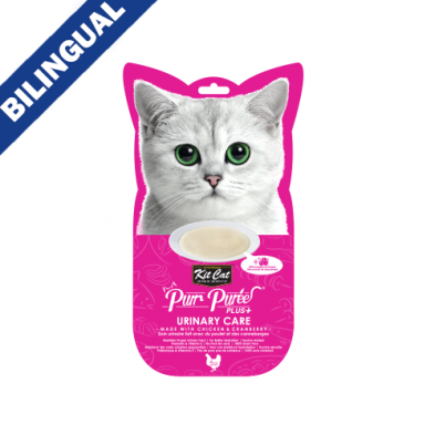 Kit Cat® ~ Purr Purées® PLUS+ Urinary Care with Chicken & Cranberry Cat Treat 4 x 15gm