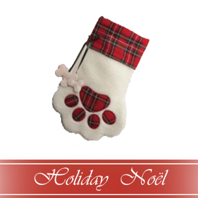 Spot® Holiday ~ 2-Bone Plaid Pawprint Pet Stocking