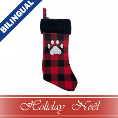 Spot® Holiday ~ Red & Black Plaid Pawprint Pet Stocking