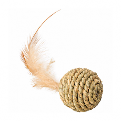 Spot® ~ Seagrass Ball with Feather Cat Toy
