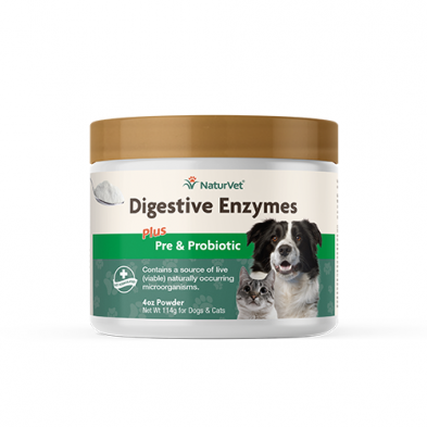 NaturVet® ~ Digestive Enzymes Powder with Prebiotics & Probiotics 4 oz