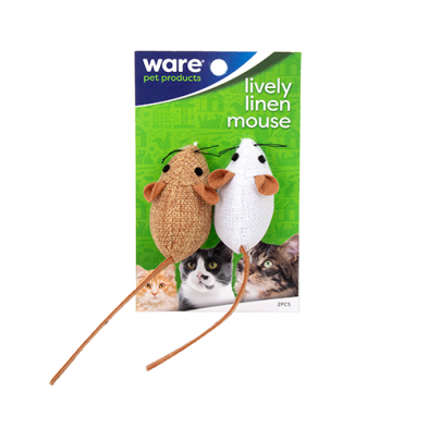 Ware™ ~ Lively Linen Mice Cat Toy (2 Pack)