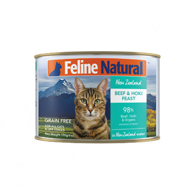 Feline Natural™ ~ Beef & Hoki Feast Grain Free Wet Cat Food 6oz